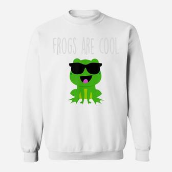 Frogs Are Cool Funny Frog Lover Gift Toddler Boys Girls Kids Sweatshirt | Crazezy DE