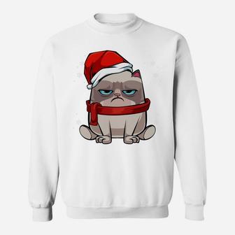 Funny Cat Pets Lover Christmas X-Mas Party Kawaii Grumpy Tee Sweatshirt | Crazezy UK