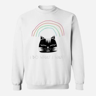 Funny Cat Shirt I Do What I Want Sweatshirt | Crazezy