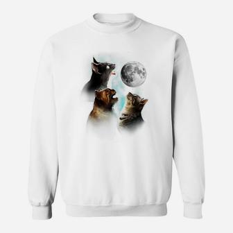 Funny Cat Tshirt, Cats Meowling At Moon Shirt, Cat Lover Sweatshirt | Crazezy DE