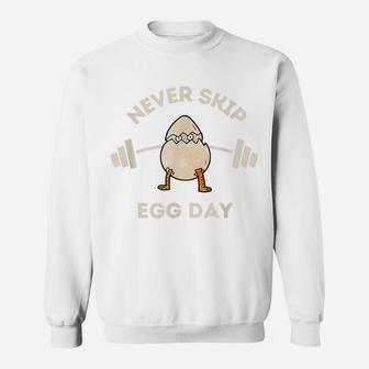 Funny Cook Shirts Chef Gift Gym Owner Never Skip Egg Day Fun Sweatshirt | Crazezy
