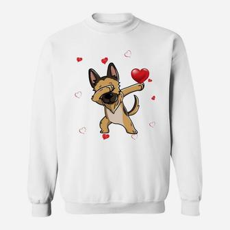Funny Dabbing German Shepherd Dog Breeds Valentines Day Gift Sweatshirt - Seseable