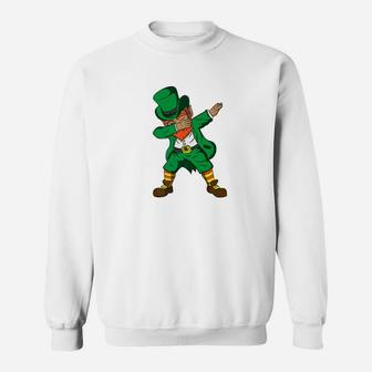 Funny Dabbing Leprechaun Kids Boy Girl St Patricks Day Sweatshirt - Thegiftio UK