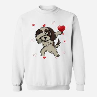 Funny Dabbing Shih Tzu Dog Breeds Valentines Day Gift Sweatshirt - Seseable