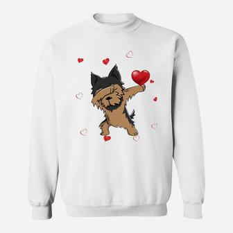 Funny Dabbing Yorkshire Terrier Dog Breeds Valentines Day Gift Sweatshirt - Seseable