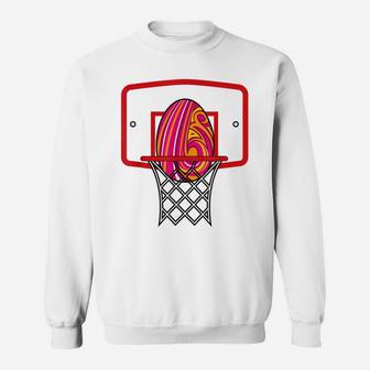 Funny Easter Basketball Egg Hunting Kids Boys Teens Sweatshirt | Crazezy