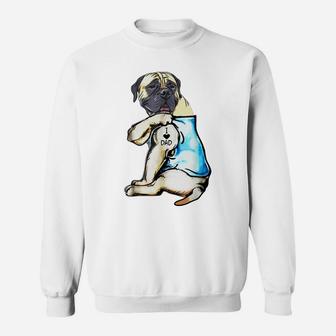 Funny English Mastiff Dog I Love Dad Tattoo English Mastiff Sweatshirt | Crazezy
