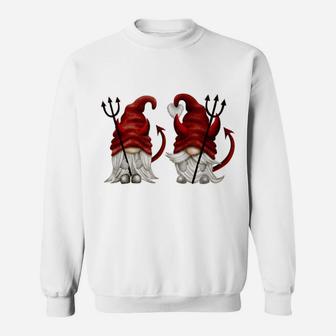 Funny Gnomes With Devil Horns - Cute Gnomies - Fun Sweatshirt | Crazezy