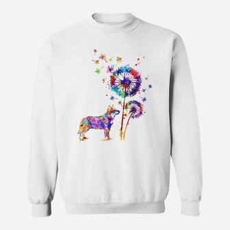 Funny Heeler Dandelion Flower Dog Lover Watercolor Men Sweatshirt | Crazezy