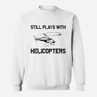 Funny Helicopter Gift Men Women Helicopter Pilot Aviation Sweatshirt | Crazezy AU