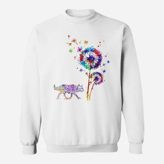 Funny Husky Dandelion Flower Dog Lover Watercolor Men Women Sweatshirt | Crazezy