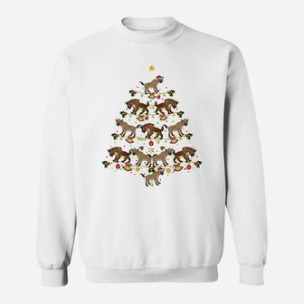 Funny Hyena Xmas Tree Gift Santa Hat Hyena Christmas Sweatshirt Sweatshirt | Crazezy