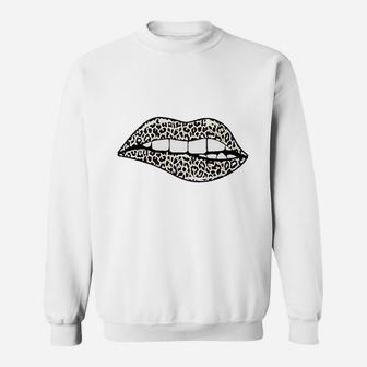 Funny Leopard Lips Sweatshirt | Crazezy