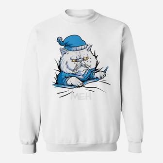 Funny Meh Cat For Cat Lovers Sweatshirt | Crazezy
