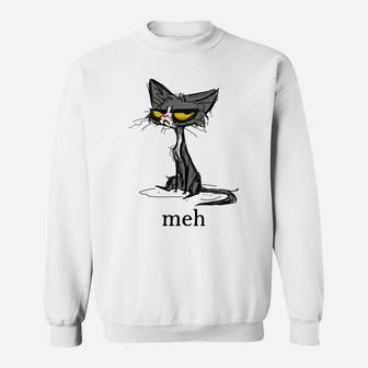 Funny Meh Cat, Funny Siamese Meh Cat Gifts For Cat Lovers Sweatshirt | Crazezy CA