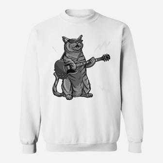 Funny My Cat Listens To Metal Gift For Music Kitten Lovers Sweatshirt | Crazezy UK