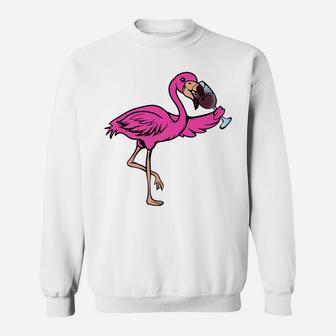 Funny Pink Flamingo Lover Wine Lover Wine Tasting Sweatshirt - Thegiftio UK