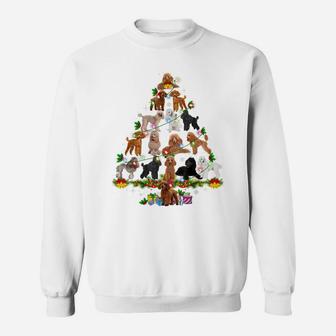 Funny Poodle Christmas Tree Ornament Decor Xmas Dog Dad Mom Sweatshirt | Crazezy UK