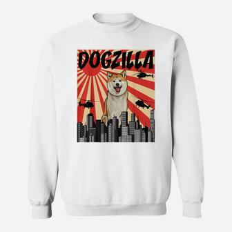 Funny Retro Japanese Dogzilla Akita Sweatshirt | Crazezy