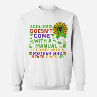 Funny Scoliosis Mother Quote Sunflower With Butterflies Sweatshirt | Crazezy
