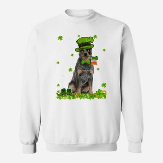 Funny St Patricks Day Australian Cattle Dog Cute Shamrock Sweatshirt | Crazezy DE