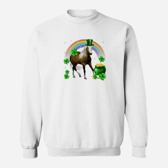 Funny St Patricks Day Horse Irish Horse Lucky Sweatshirt - Thegiftio UK