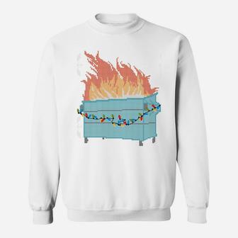 Funny Ugly Christmas Warm Holiday Wishes Dumpster Fire Sweatshirt Sweatshirt | Crazezy