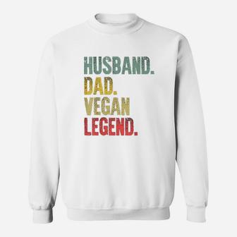 Funny Vintage Gift Thusband Dad Vegan Legend Retro Sweatshirt | Crazezy