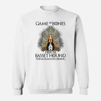 Game Of Bones House Basset Hound The Mailman Is Coming Ladies Sweatshirt - Thegiftio UK