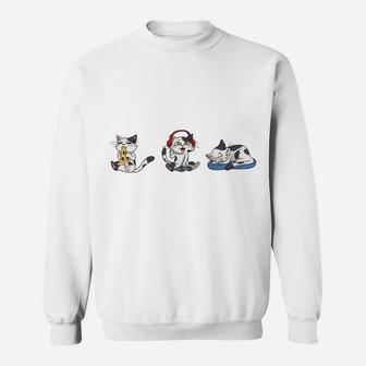 Gamer Cat Triathlet Eating Gaming Sleeping Sweatshirt Sweatshirt | Crazezy DE