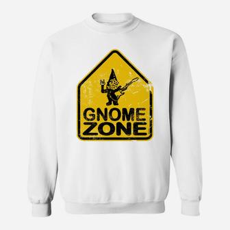 Garden Gnome Rocker Guitar Street Sign Sweatshirt | Crazezy