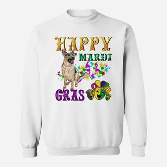 German Shepherd Dog Breed Happy Mardi Gras Festival Sweatshirt - Seseable