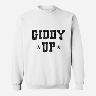 Giddy Up Cowboy Cowgirl White Vintage Retro Rodeo Gift Idea Sweatshirt | Crazezy UK