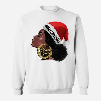 Gifts Afro Diva Merry Christmas Santa Melanin Black Queen Sweatshirt Sweatshirt | Crazezy