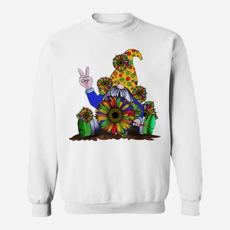 Gnome Sunflower Colorful Funny Hippie Gnomes Sweatshirt | Crazezy CA