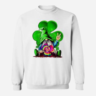 Gnome Tie Dye Shamrock St Patrick´S Day Gnome For Women Kids Sweatshirt | Crazezy