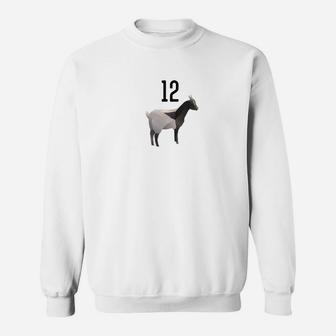 Goat Number 12 Football Player Sweatshirt - Thegiftio UK