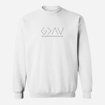 God Is Greater Than Our Highs And Lows Minimalist Sweatshirt - Thegiftio UK