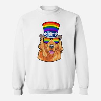 Golden Retriever Gay Pride Rainbow Flag Lgbt Tee Sweatshirt - Thegiftio UK
