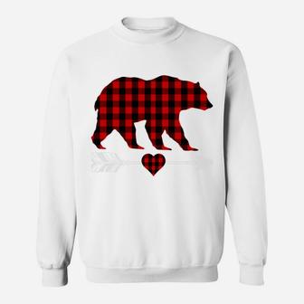 Grandma Bear Christmas Pajama Red Plaid Buffalo Family Gifts Sweatshirt | Crazezy AU
