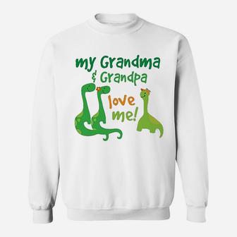 Grandma Grandpa Love Me Dinosaurs Sweatshirt | Crazezy