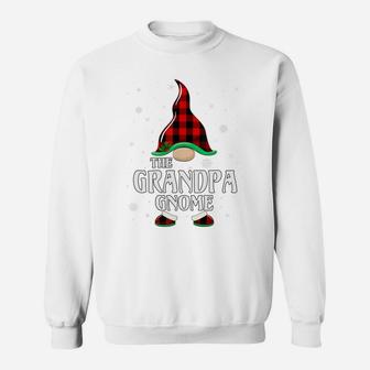 Grandpa Gnome Buffalo Plaid Matching Family Christmas Pajama Sweatshirt | Crazezy