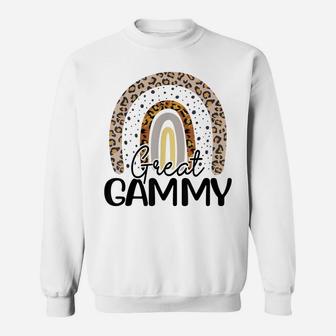 Great Gammy Funny Leopard Boho Rainbow Family Sweatshirt | Crazezy