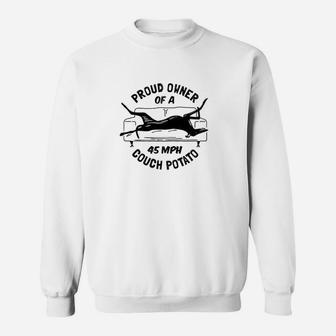 Greyhound Rescue Funny Proud Owner Of A 45Mph Couch Potato Sweatshirt | Crazezy AU