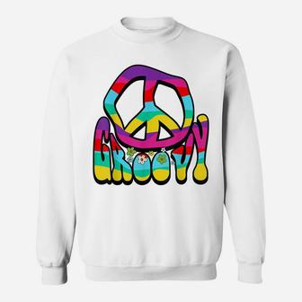 Groovy Hippie 60S 70S Peace Sign Symbol 1970S Flower Power Sweatshirt | Crazezy UK