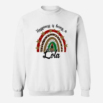 Happiness Is Being A Lola Rainbow - Grandma Gift Sweatshirt Sweatshirt | Crazezy AU