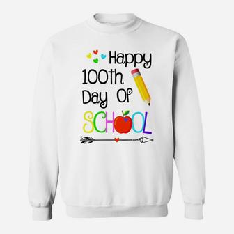 Happy 100Th Day Of School Teacher Kids Boys Girls Toddlers Sweatshirt | Crazezy