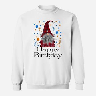 Happy Birthday Gnome Plaid T Shirt Cute Party Gifts Sweatshirt | Crazezy