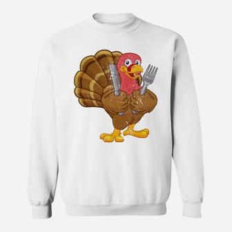 Happy Thanksgiving Day Feast Grateful Party Turkey Sweatshirt Sweatshirt | Crazezy