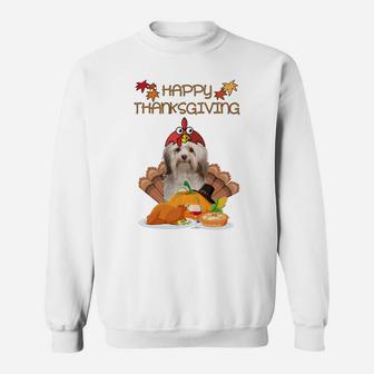 Happy Thanksgiving Day Havanese Gift Dog Funny Turkey Sweatshirt Sweatshirt | Crazezy DE